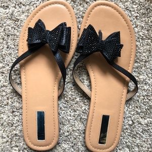 INC International Concepts Bow Sandal 9.5 Black